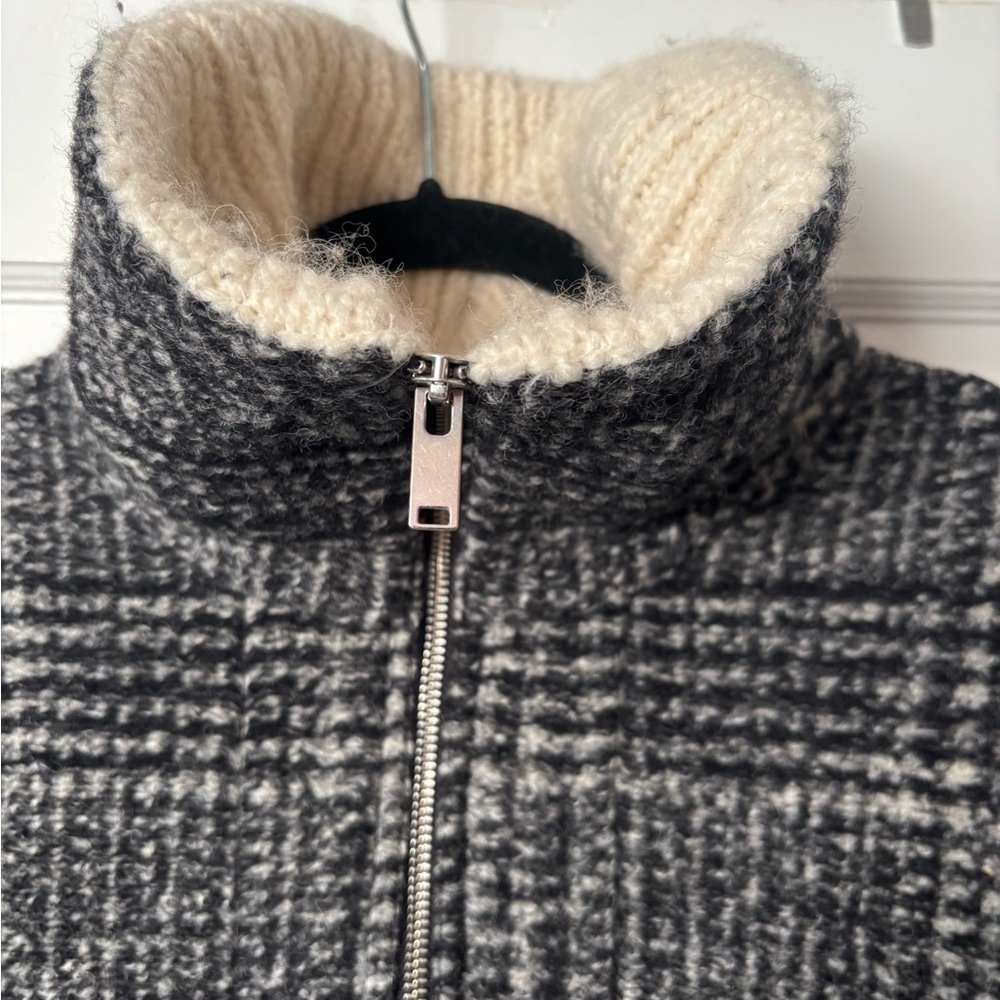 Isabel Marant Etoile Black and White Plaid Cape - Picture 5 of 9